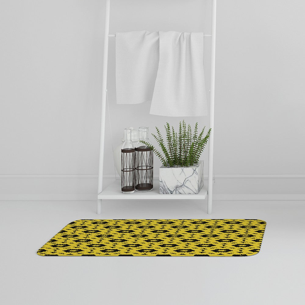 New Product Yellow & Black Geometric Pattern (Bath Mat)  - Andrew Lee Home and Living