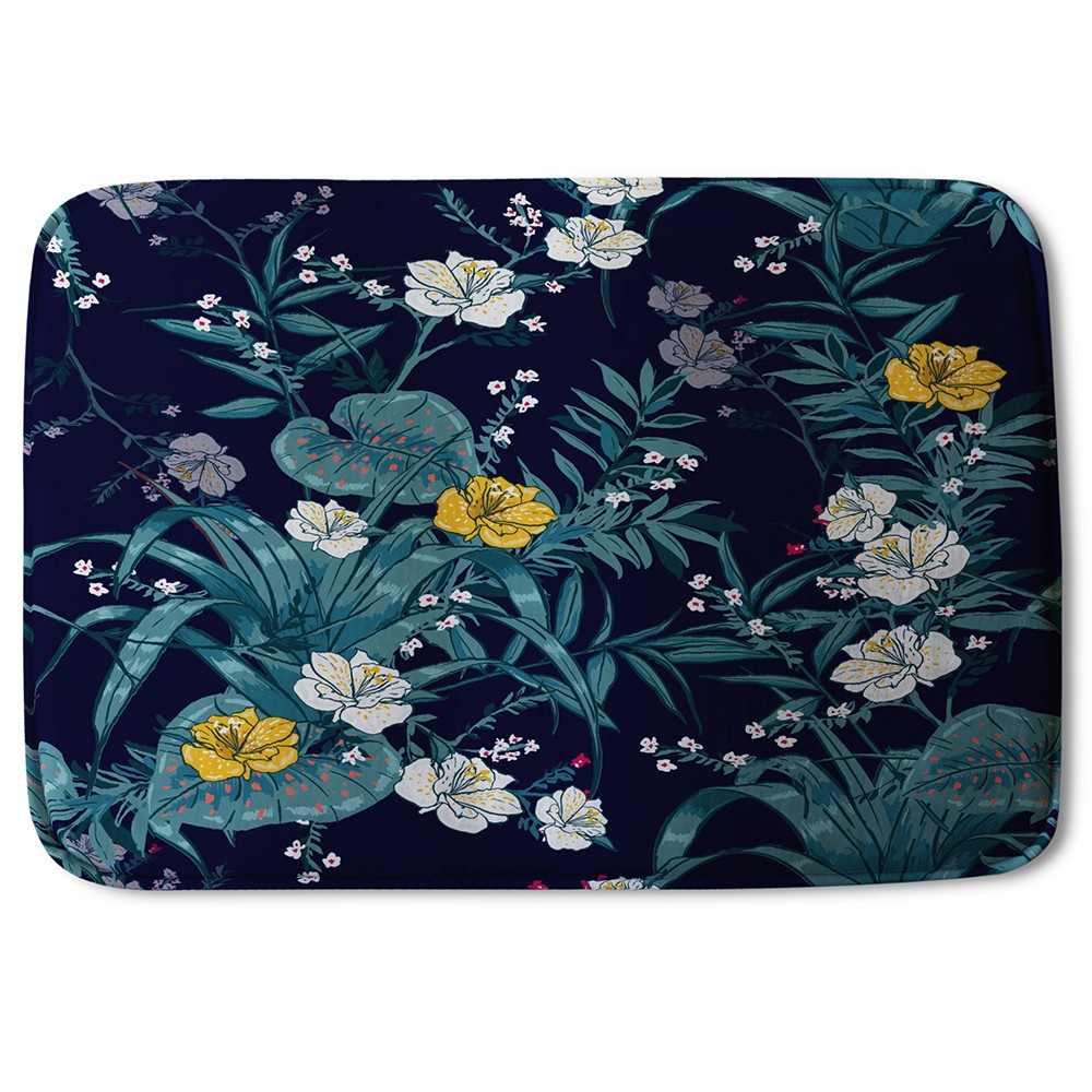 New Product Blue & Yellow Flowers (Bath Mat)  - Andrew Lee Home and Living