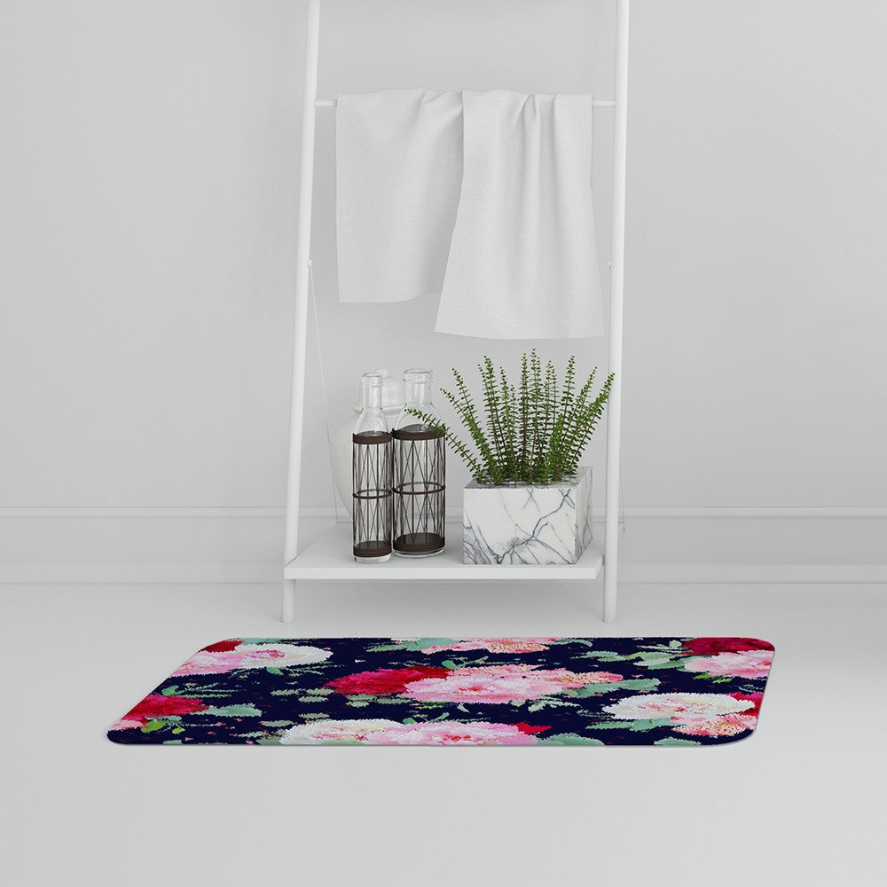 New Product Roses on Navy (Bath Mat)  - Andrew Lee Home and Living