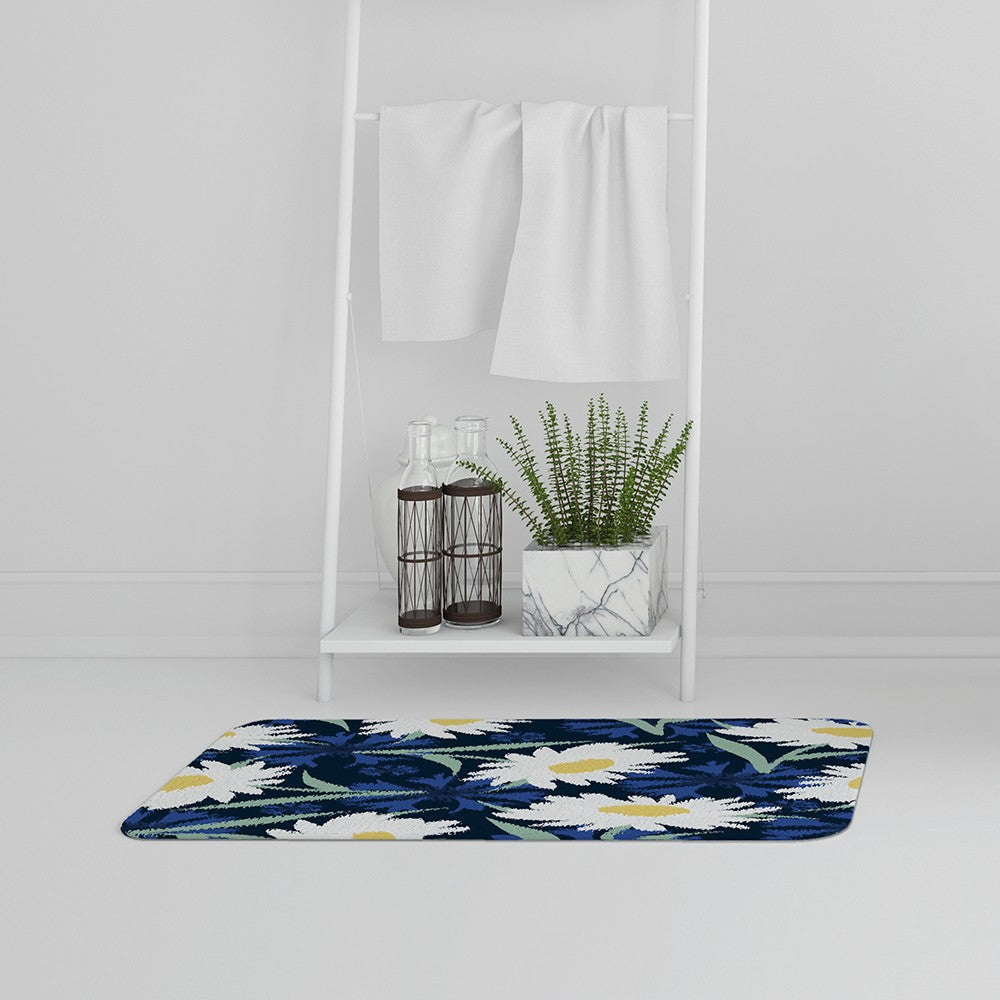 New Product Daisies on Navy (Bath Mat)  - Andrew Lee Home and Living