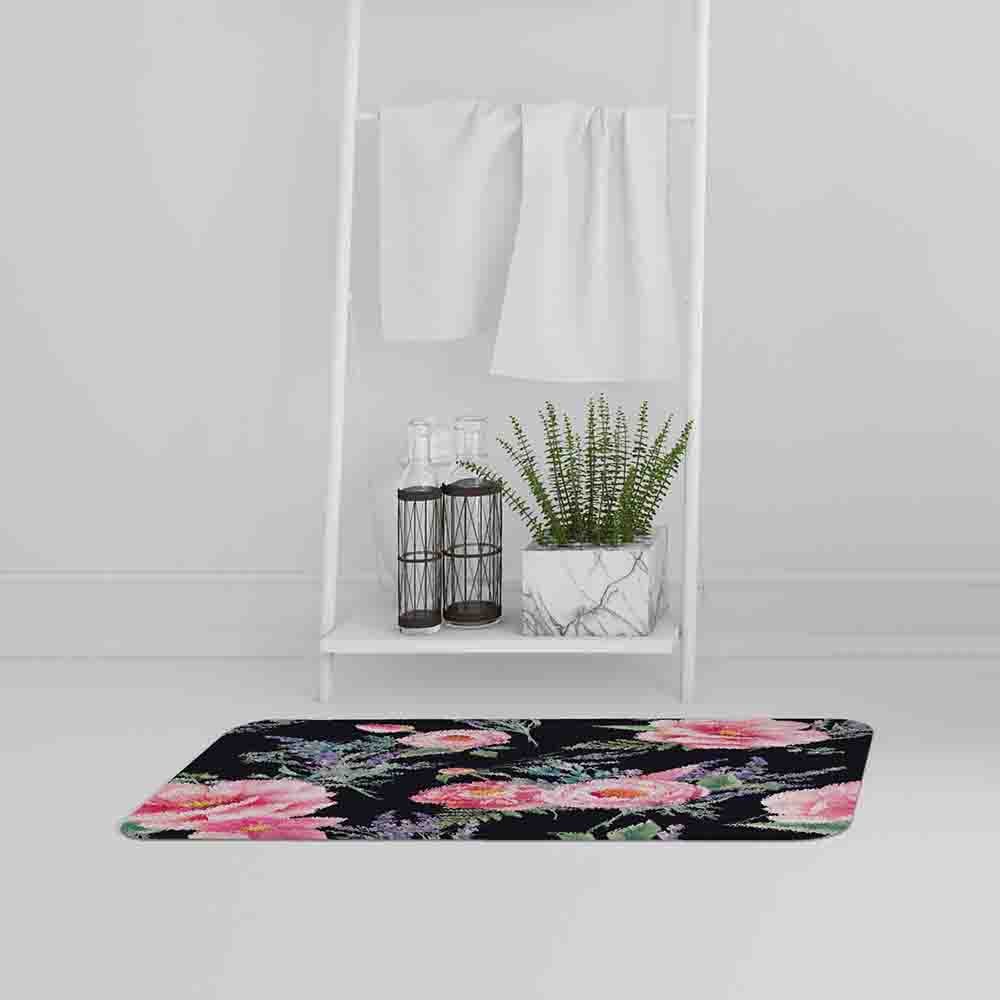 New Product Watercolour Painting of Flowers (Bath Mat)  - Andrew Lee Home and Living