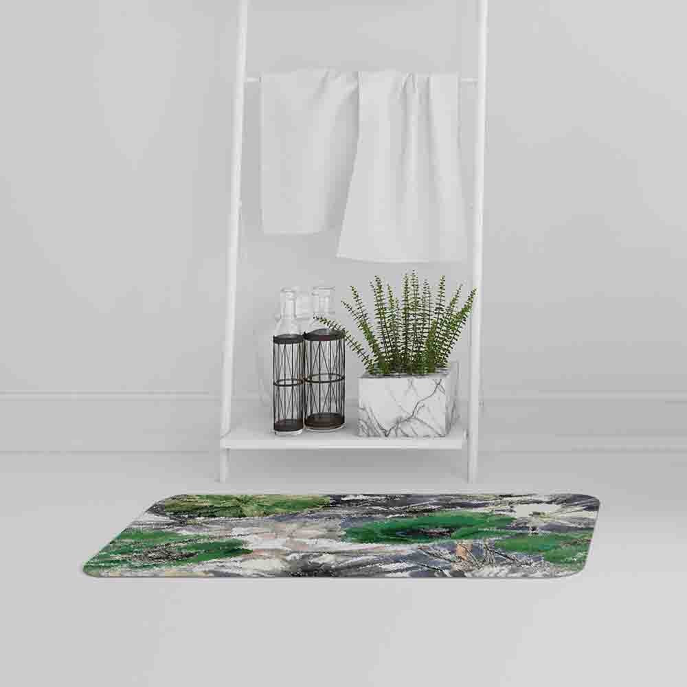 New Product Green Flowers (Bath Mat)  - Andrew Lee Home and Living