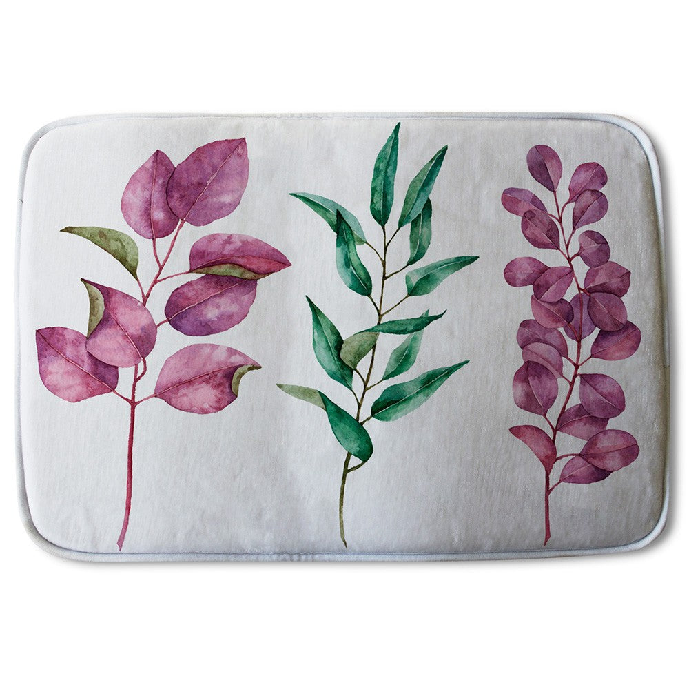 New Product Purple & Green Leaves (Bath Mat)  - Andrew Lee Home and Living
