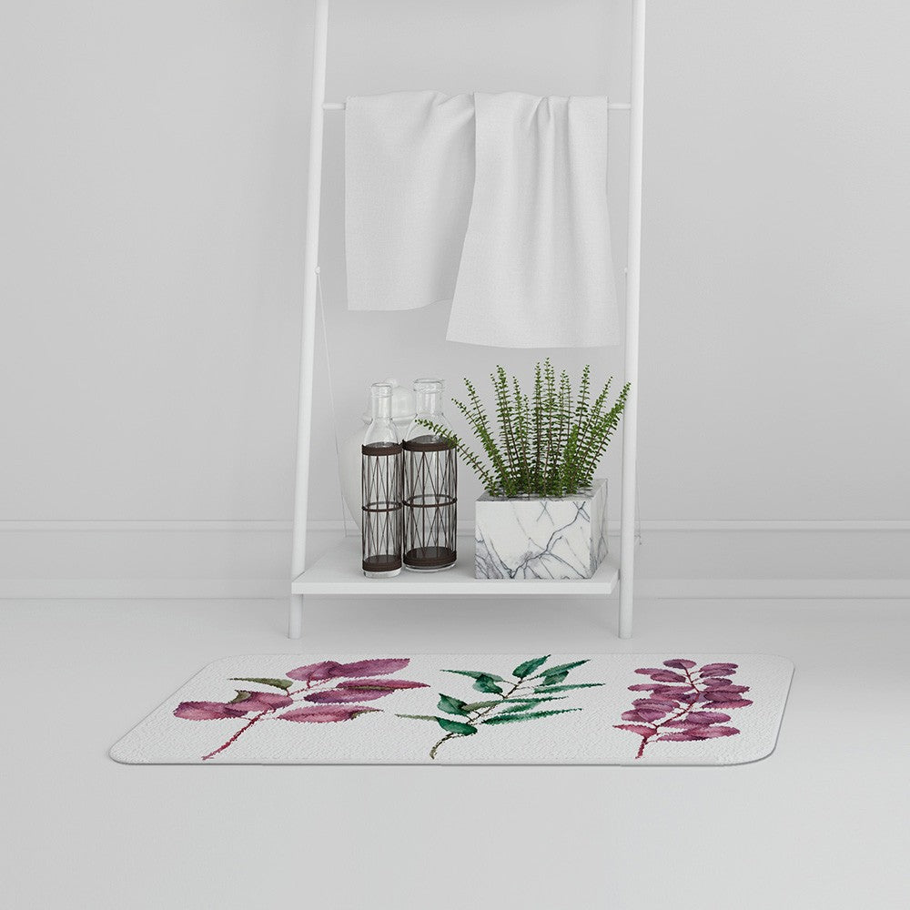 New Product Purple & Green Leaves (Bath Mat)  - Andrew Lee Home and Living