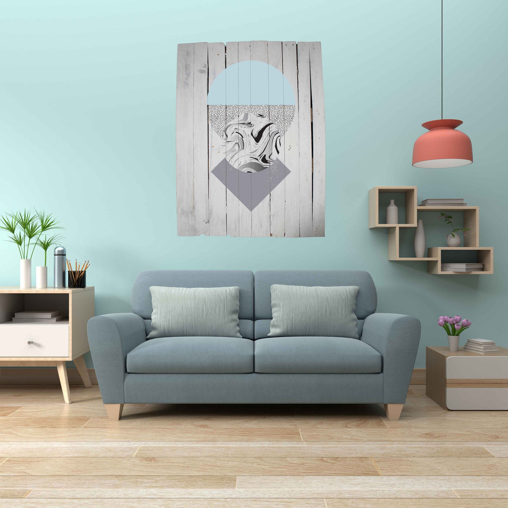 Reclaimed Wood Print - New Product Modern and minimalist Nordic ( Reclaimed white wood)  - Andrew Lee Home and Living Homeware
