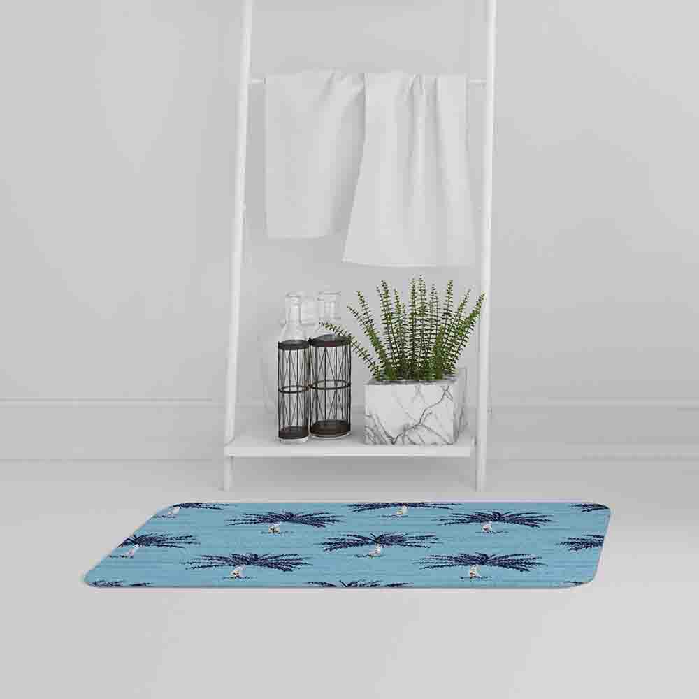 Bathmat - New Product Palm Trees on Blue (Bath mats)  - Andrew Lee Home and Living
