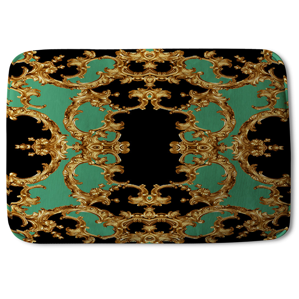 Bathmat - New Product Black & Green Baroque (Bath mats)  - Andrew Lee Home and Living