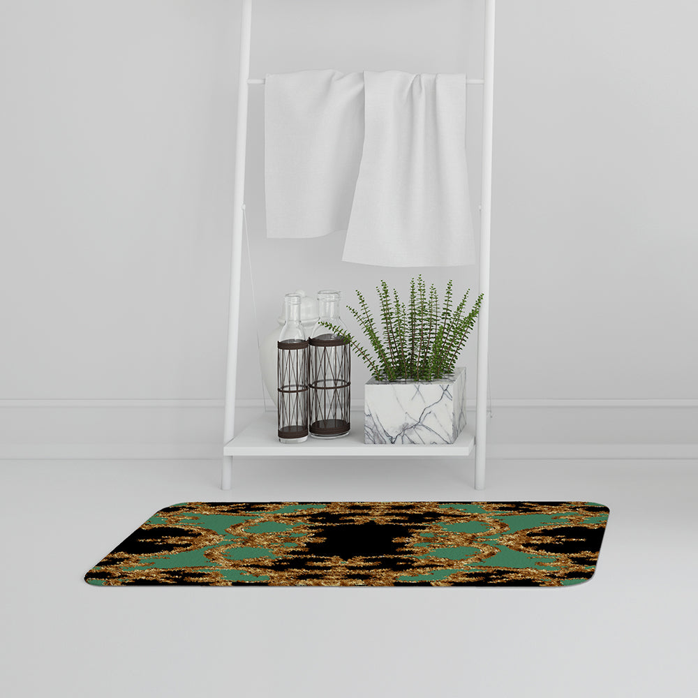 Bathmat - New Product Black & Green Baroque (Bath mats)  - Andrew Lee Home and Living