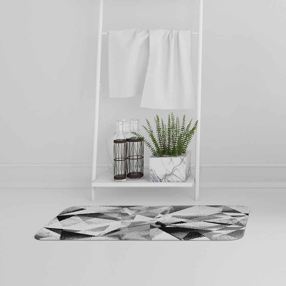Bathmat - New Product Black & White Geometric Grunge Pattern (Bath mats)  - Andrew Lee Home and Living