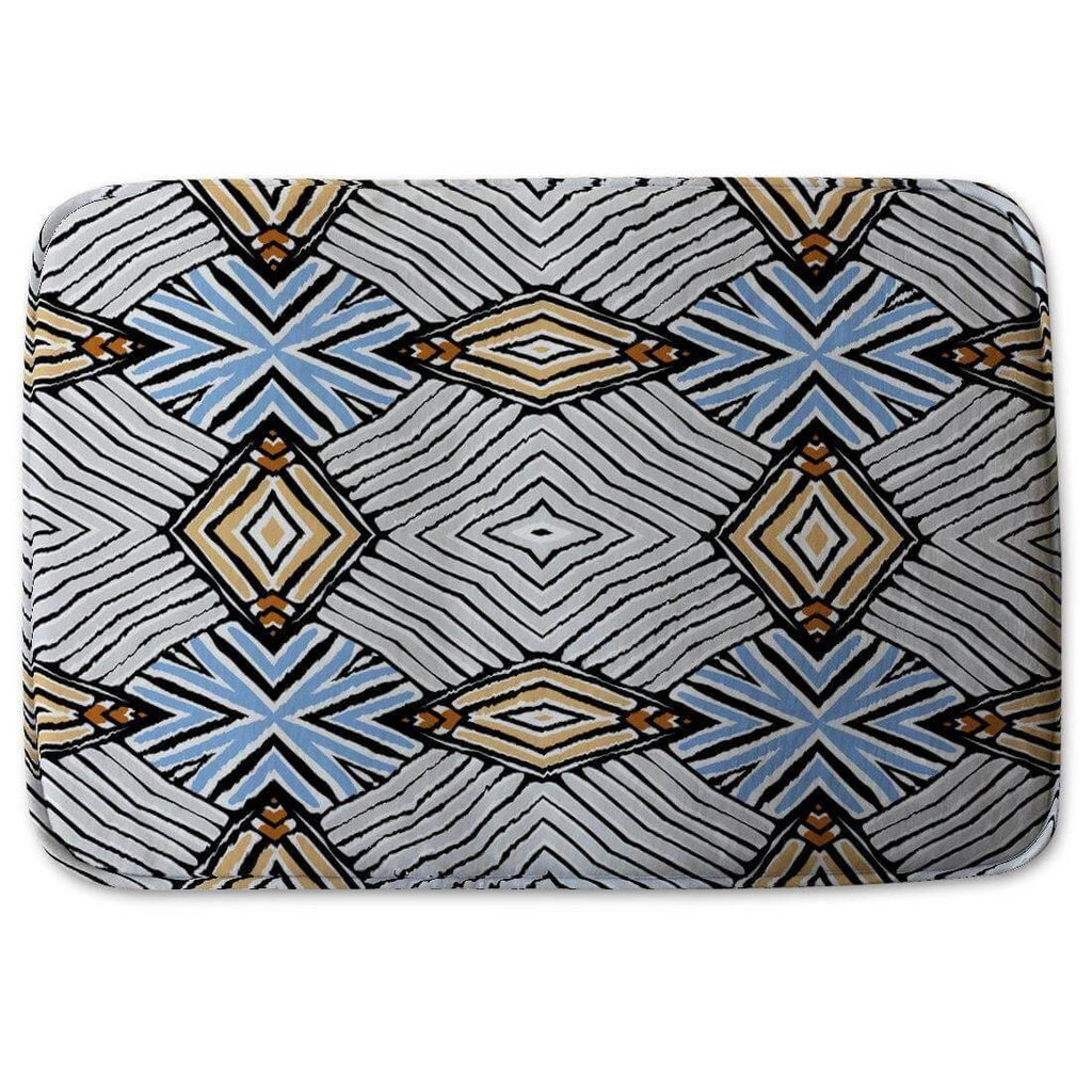 Bathmat - Abstract geometric roughly hatched shapes colored with hand drawn brush stokes (Bath mats) - Andrew Lee Home and Living