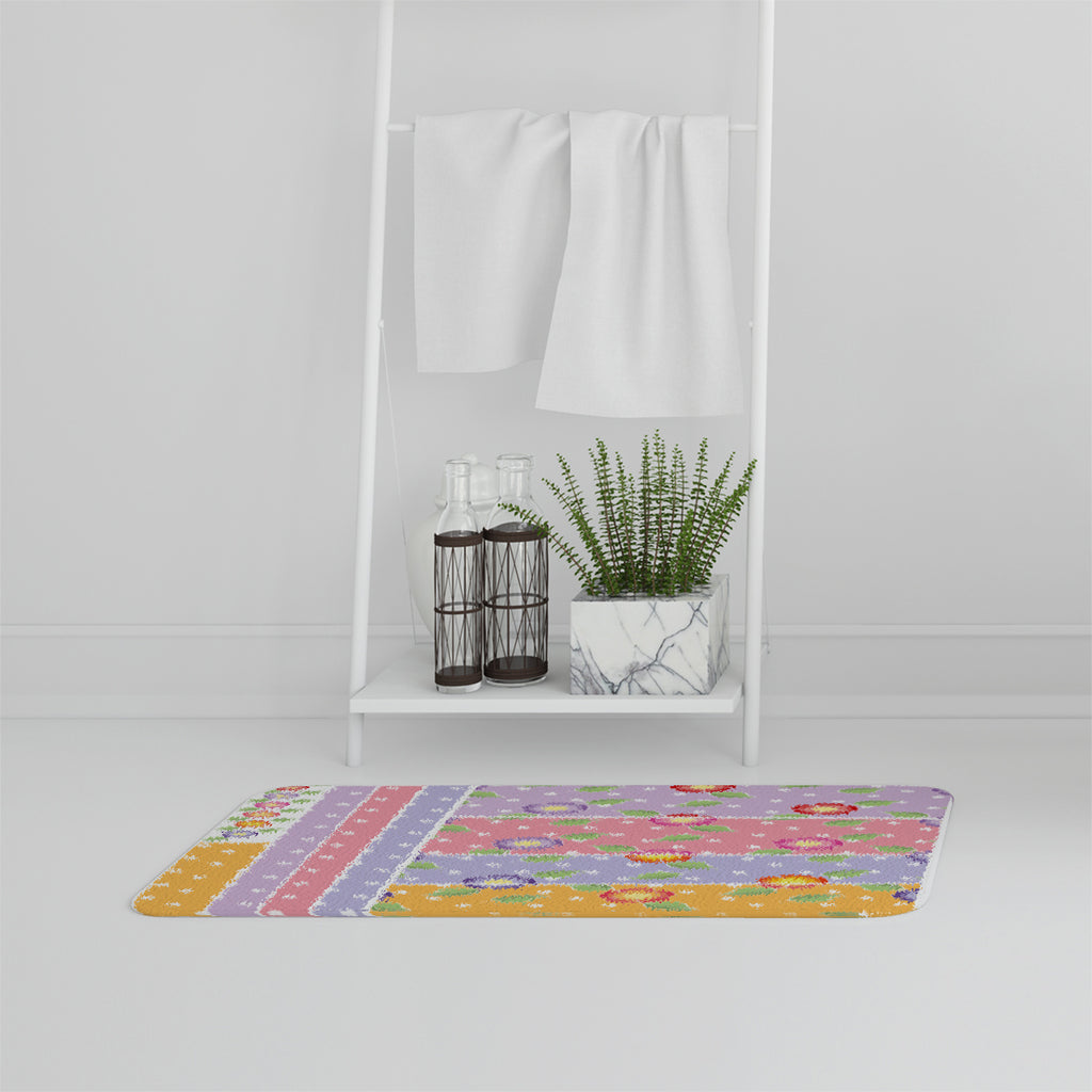 Bathmat - New Product Bohemian chic Ink pattern with Boho Feathers (Bath mats)  - Andrew Lee Home and Living