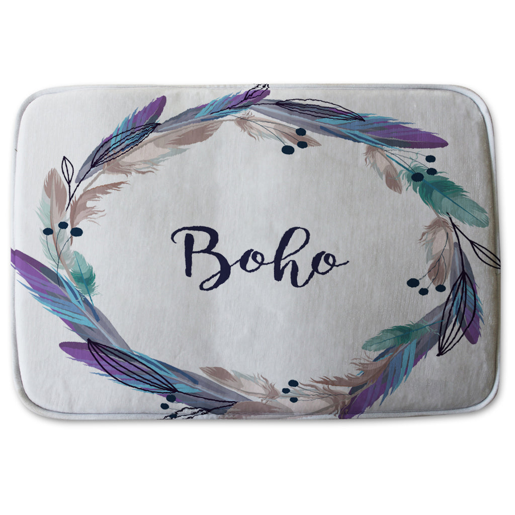 Bathmat - New Product Boho style wreath feathers (Bath mats)  - Andrew Lee Home and Living