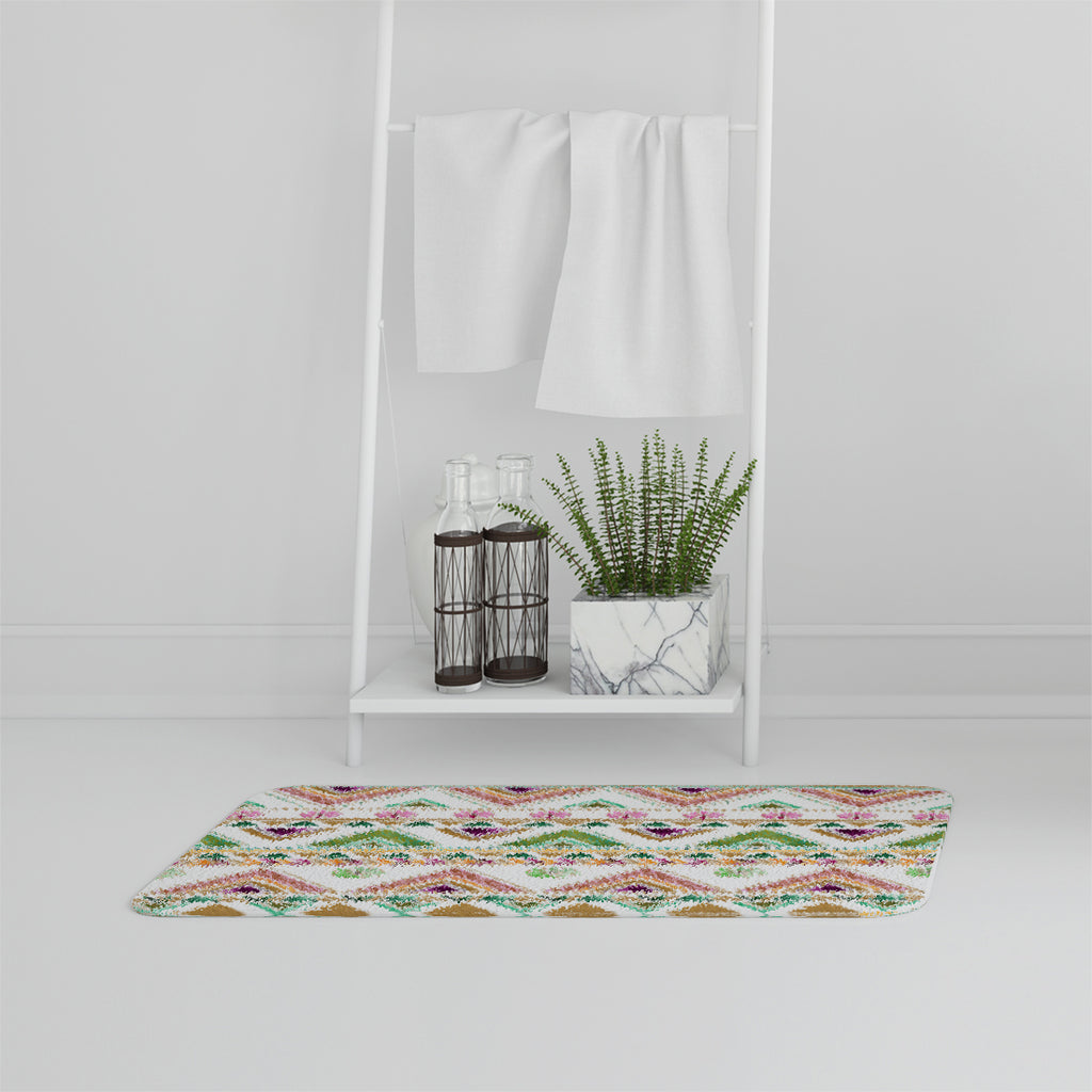 Bathmat - New Product Colorful Striped gold style triangles (Bath mats)  - Andrew Lee Home and Living