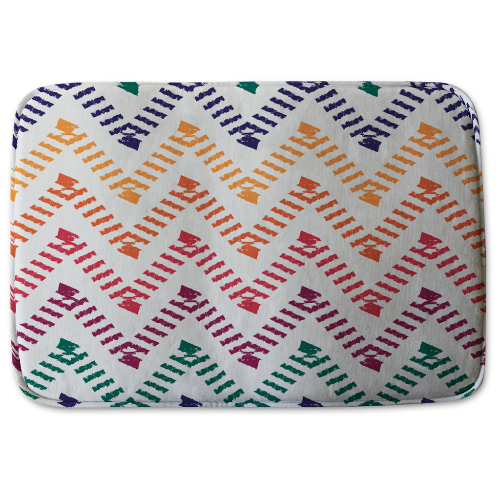 Bathmat - New Product Freehand horizontal zigzag and chevron stripes (Bath mats)  - Andrew Lee Home and Living