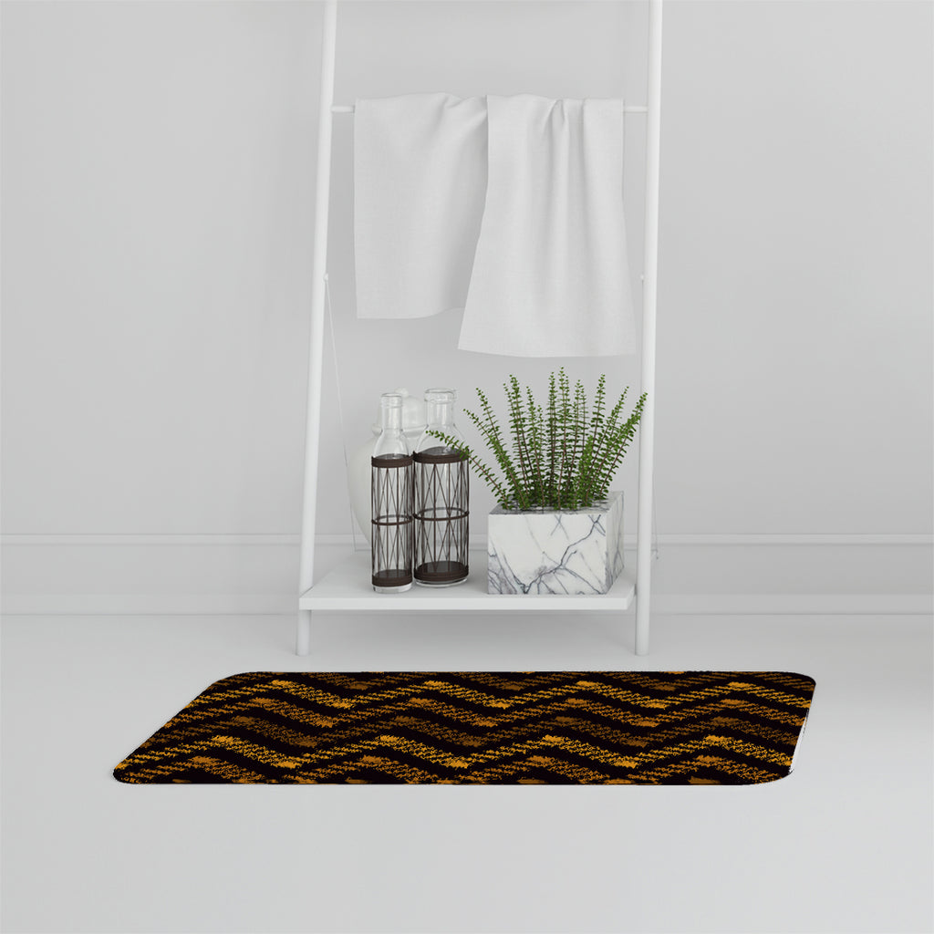 New Product Freehand horizontal zigzag chevron stripes Boho chic (Bathmat)  - Andrew Lee Home and Living
