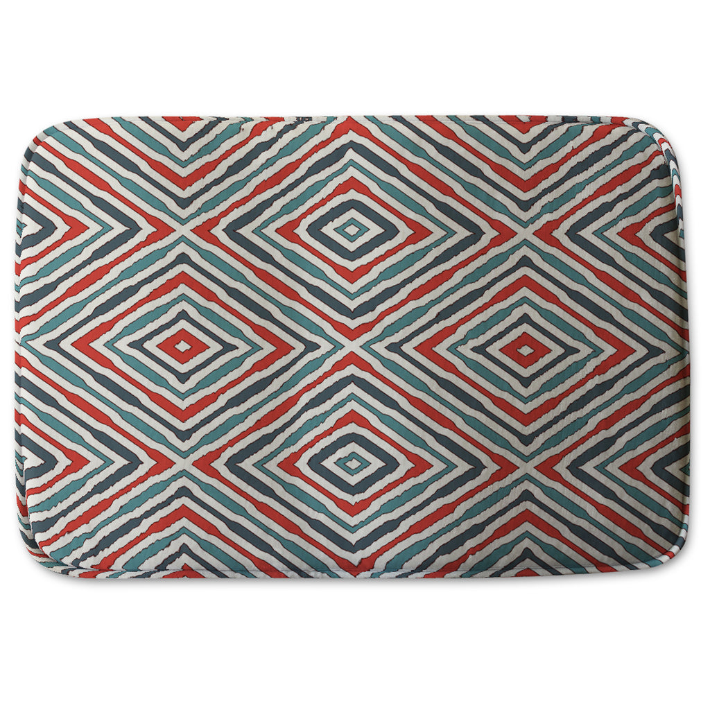 Bathmat - New Product Repeated squares and rhombuses ornamental abstract Tribal motif (Bath mats)  - Andrew Lee Home and Living