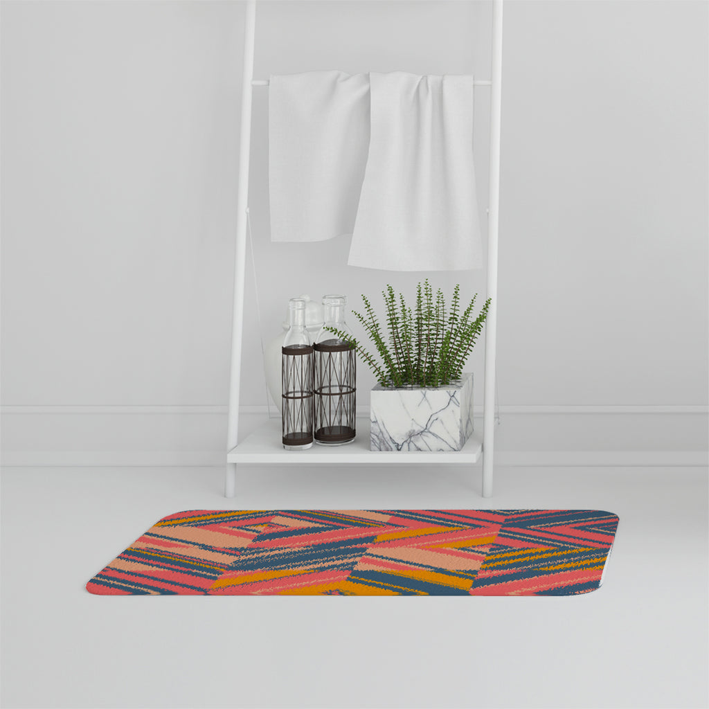New Product Striped bright geometric pattern (Bathmat)  - Andrew Lee Home and Living
