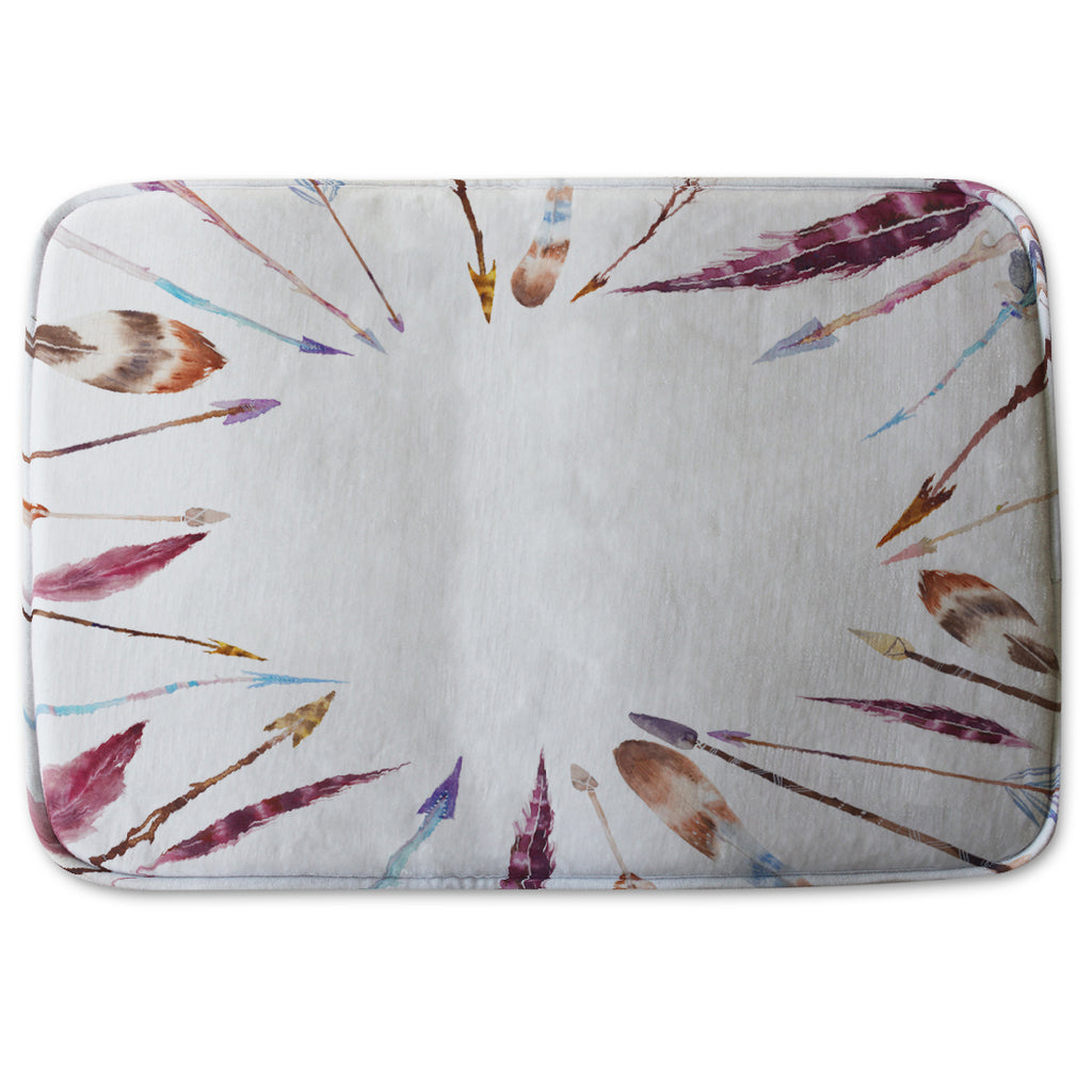 New Product Watercolor boho chic with feathers and arrows (Bathmat)  - Andrew Lee Home and Living