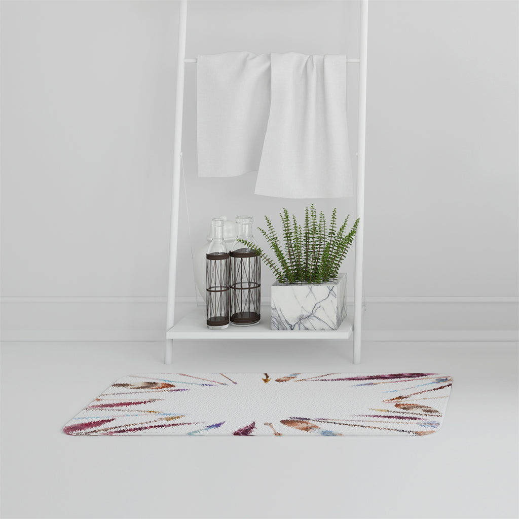 New Product Watercolor boho chic with feathers and arrows (Bathmat)  - Andrew Lee Home and Living
