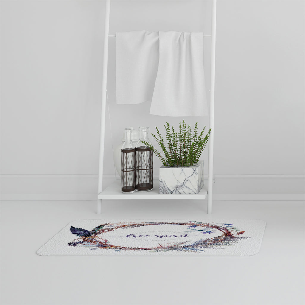 New Product Watercolor Boho wreath (Bathmat)  - Andrew Lee Home and Living