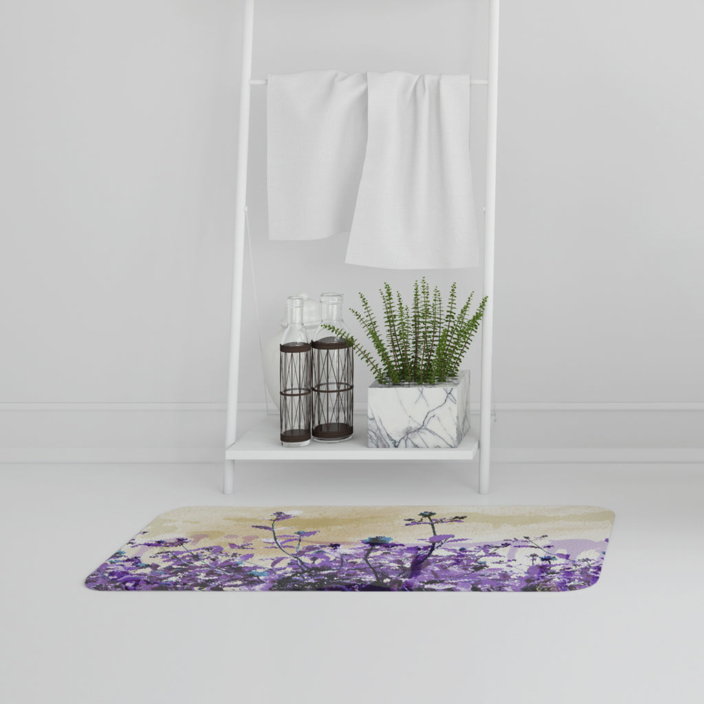 New Product Purple Flowers (Bathmat)  - Andrew Lee Home and Living