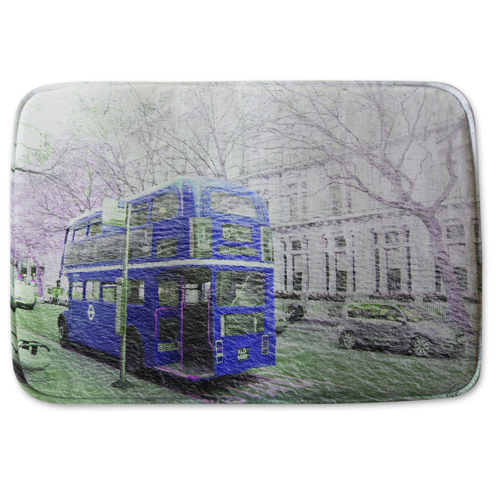 New Product London bus Behind blue (Bathmat)  - Andrew Lee Home and Living