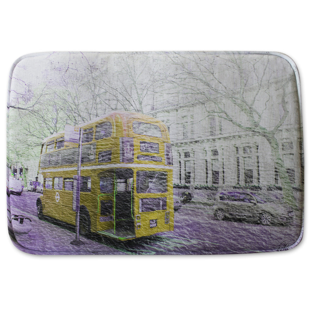 New Product London bus YELLOW rear (Bathmat)  - Andrew Lee Home and Living
