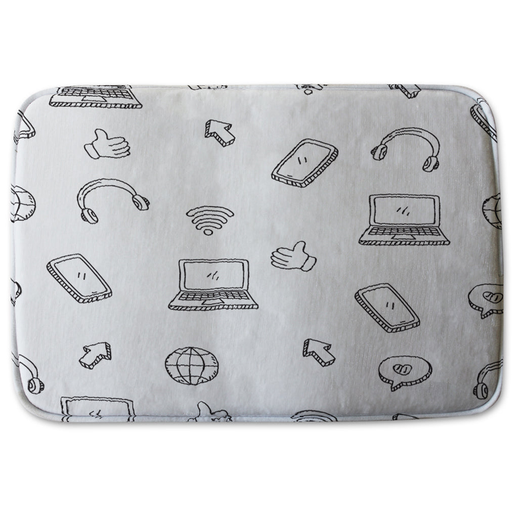 Bathmat - New Product internet related doodle pattern (Bath mats)  - Andrew Lee Home and Living