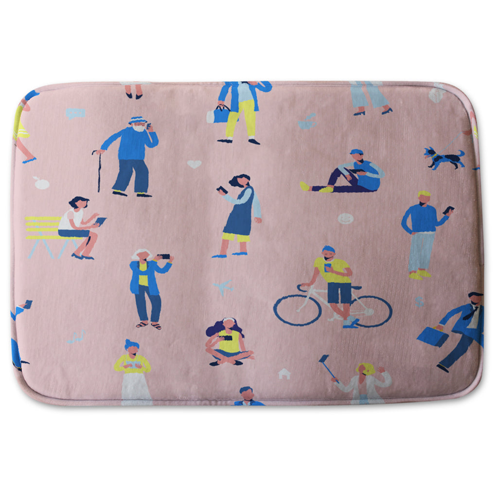 Bathmat - New Product different people with mobile phones and gadgets (Bath mats)  - Andrew Lee Home and Living