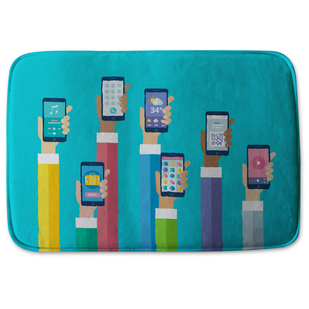 Bathmat - New Product Hands holding smart phones (Bath mats)  - Andrew Lee Home and Living