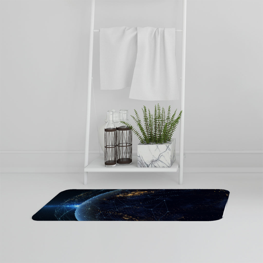 Bathmat - New Product Connection lines Around Earth Globe (Bath mats)  - Andrew Lee Home and Living