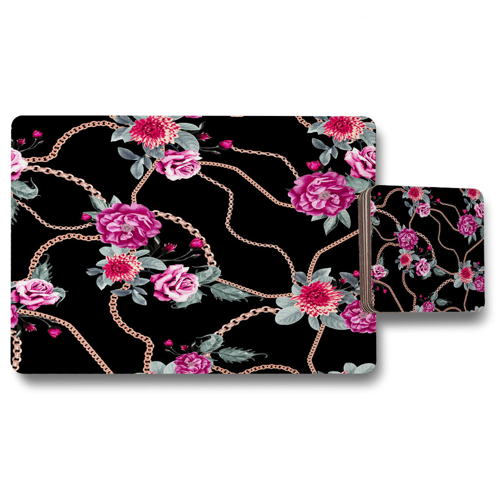 New Product Chain and flowers pattern (Placemat & Coaster Set)  - Andrew Lee Home and Living