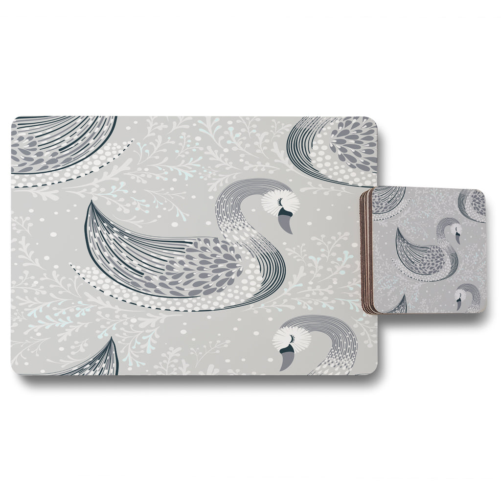 New Product Decorative swans (Placemat & Coaster Set)  - Andrew Lee Home and Living