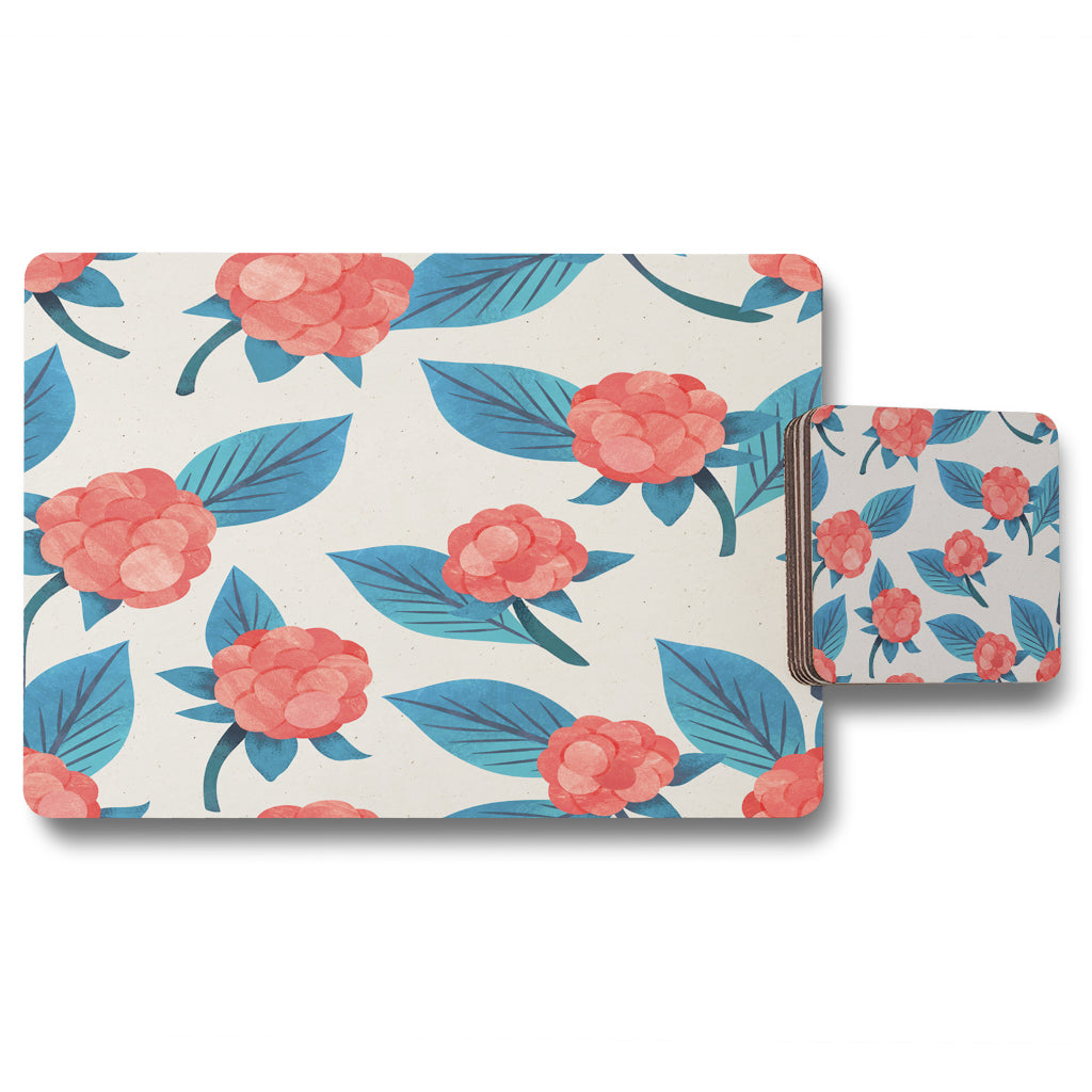 New Product Watercolour floral pattern (Placemat & Coaster Set)  - Andrew Lee Home and Living