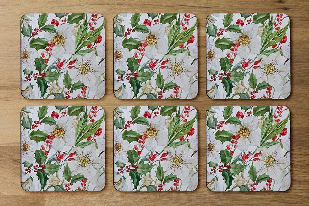 Watercolour Christmas pattern (Coaster) - Andrew Lee Home and Living