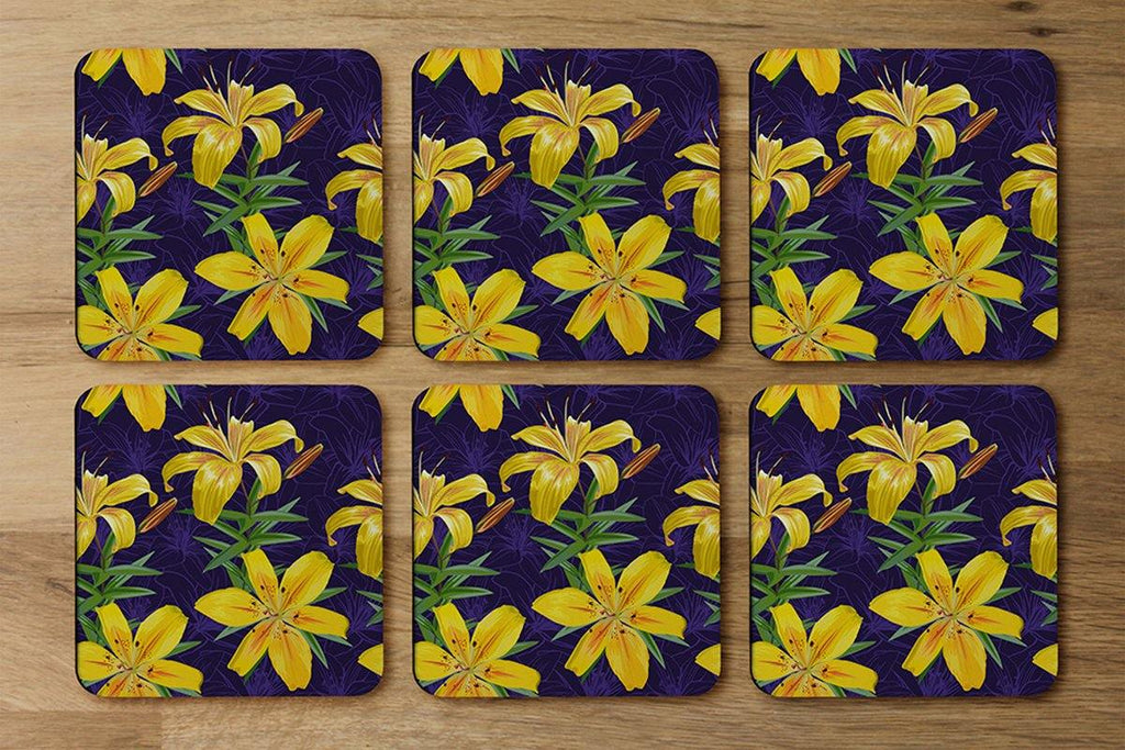 Yellow lily flowers (Coaster) - Andrew Lee Home and Living