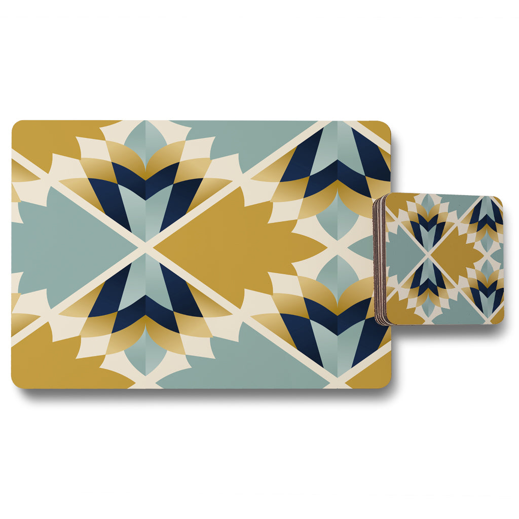 New Product Cleopatra Fan Ethnic Pattern (Placemat & Coaster Set)  - Andrew Lee Home and Living