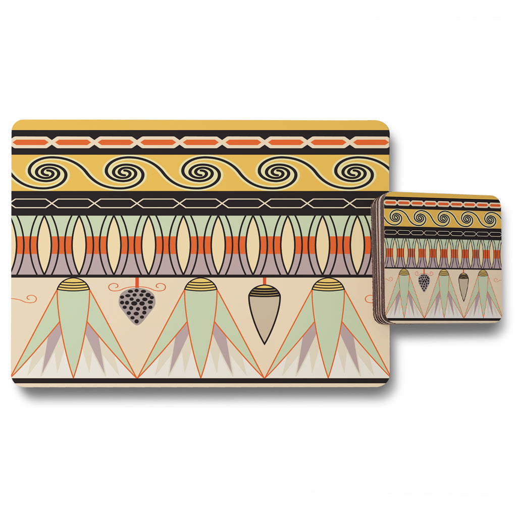 New Product Egyptian pattern (Placemat & Coaster Set)  - Andrew Lee Home and Living