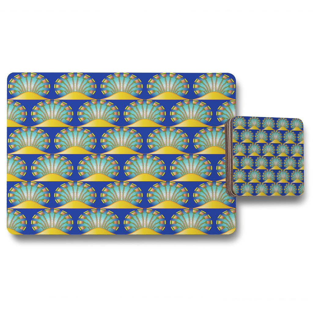 New Product Egyptian style motif (Placemat & Coaster Set)  - Andrew Lee Home and Living