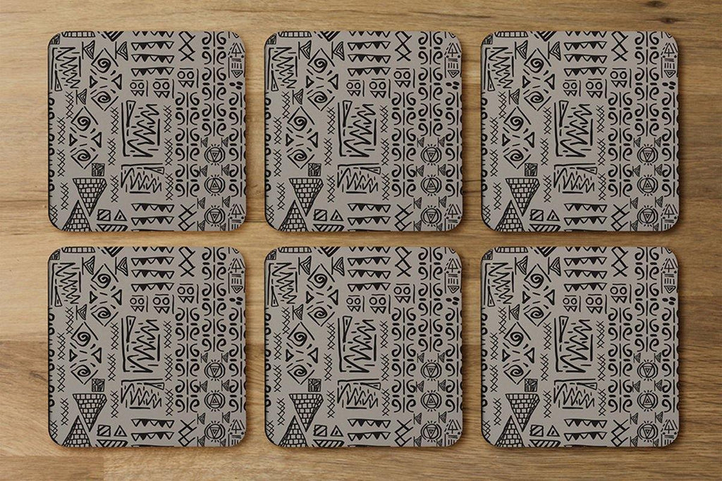 Striped egyptian theme with ethnic and tribal motifs (Coaster) - Andrew Lee Home and Living
