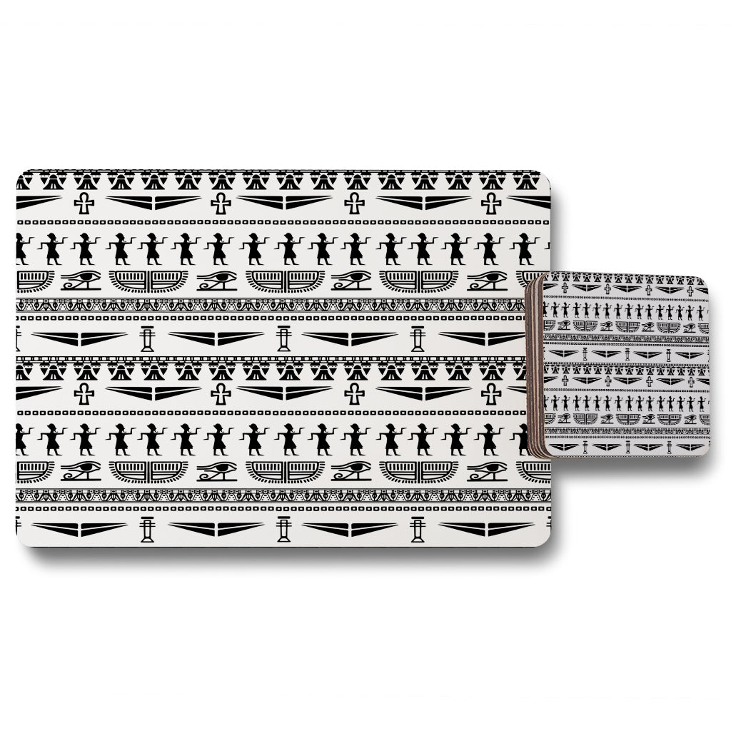 New Product Tribal Egyptian art (Placemat & Coaster Set)  - Andrew Lee Home and Living