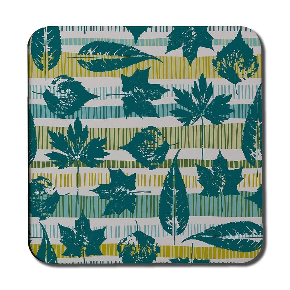 Autumn seamless pattern with leaves on geometric background (Coaster) - Andrew Lee Home and Living