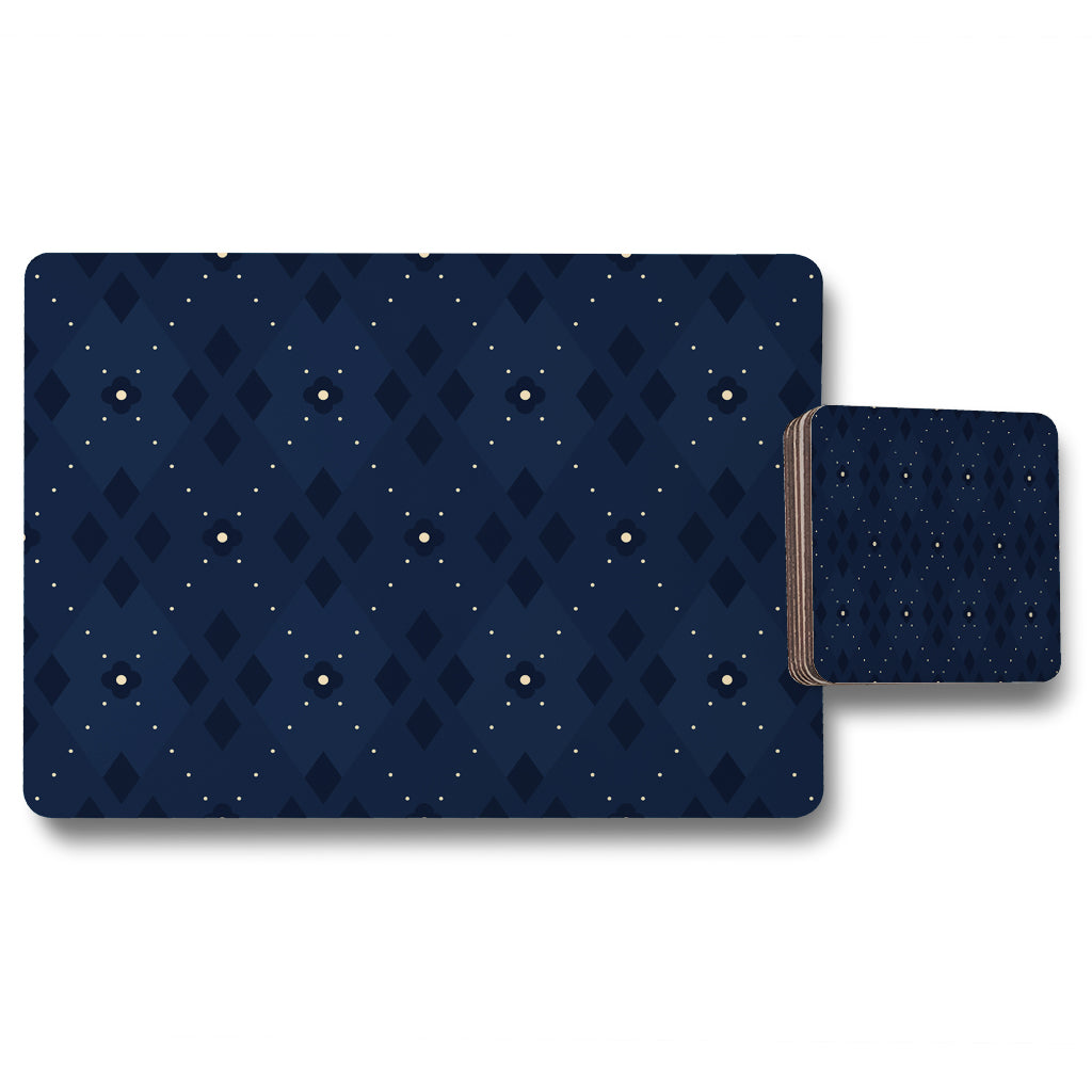 New Product Diagonal dot stripes (Placemat & Coaster Set)  - Andrew Lee Home and Living