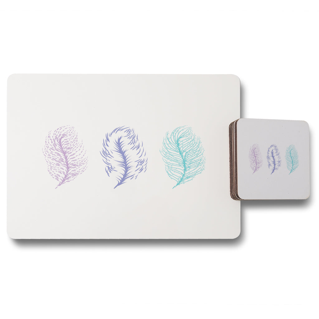 New Product Feathers (Placemat & Coaster Set)  - Andrew Lee Home and Living