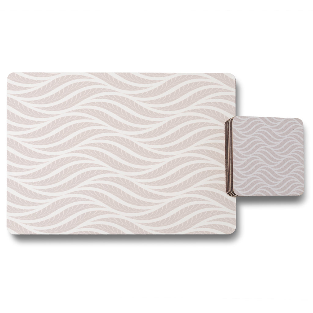 New Product Geometric pattern with leaves (Placemat & Coaster Set)  - Andrew Lee Home and Living