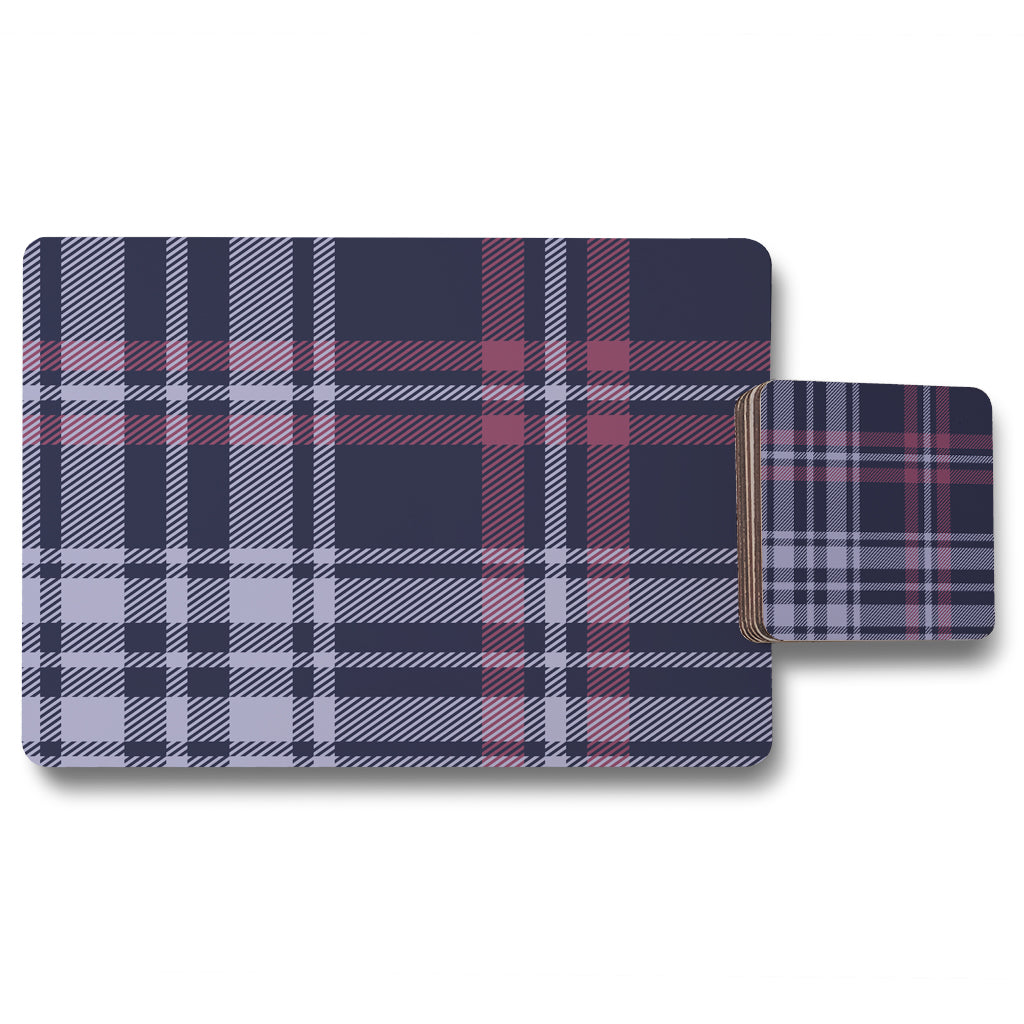 New Product Tartan plaid pattern (Placemat & Coaster Set)  - Andrew Lee Home and Living