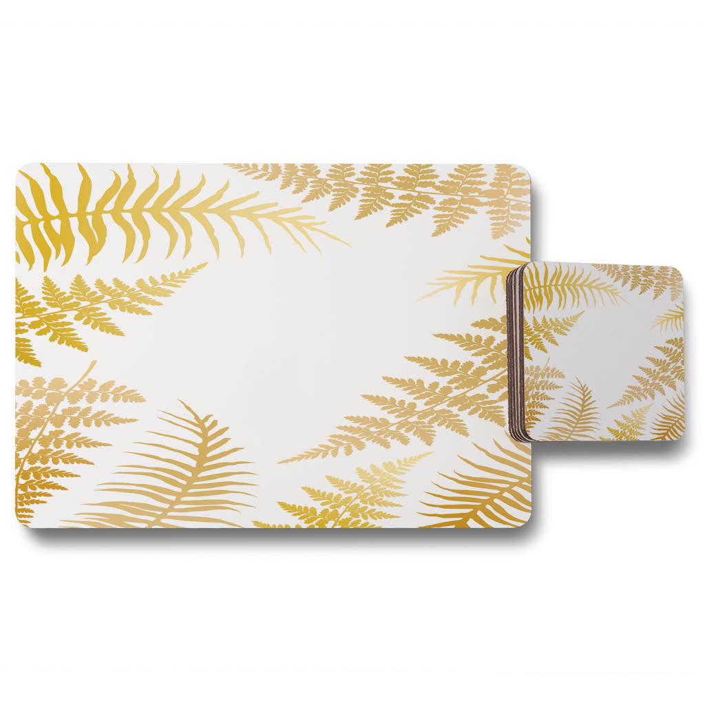 New Product Gold Fern (Placemat & Coaster Set)  - Andrew Lee Home and Living