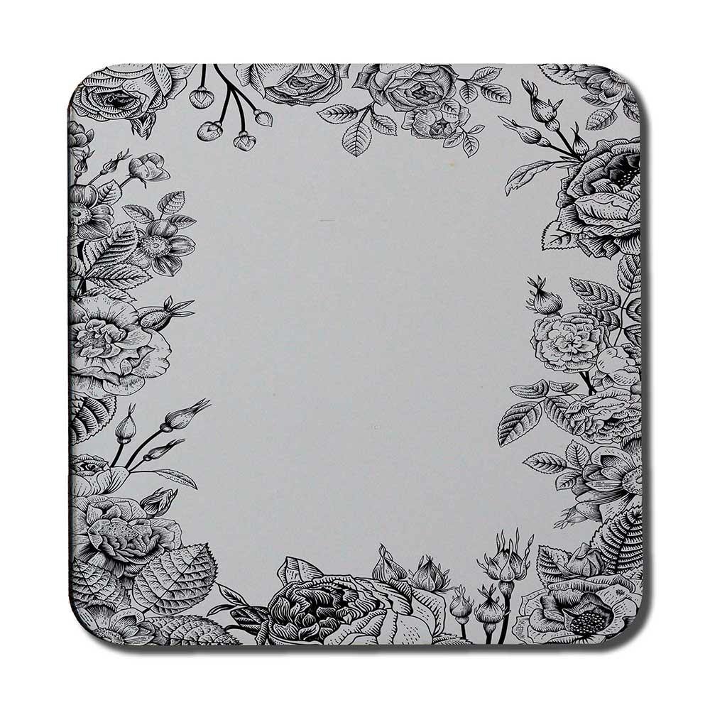Hand Drawn Roses (Coaster) - Andrew Lee Home and Living