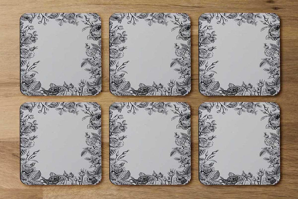 Hand Drawn Roses (Coaster) - Andrew Lee Home and Living