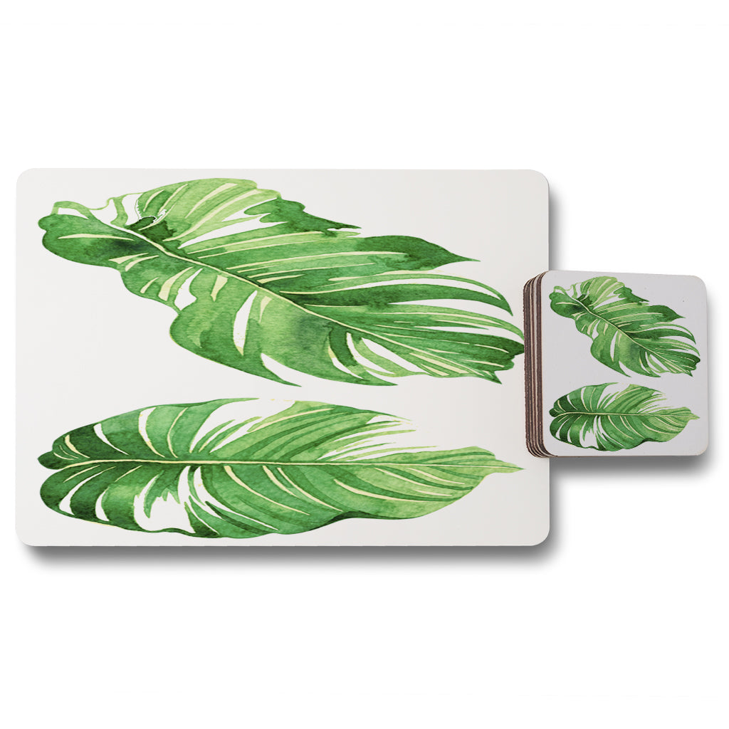 New Product Twin Botanical Leaves (Placemat & Coaster Set)  - Andrew Lee Home and Living